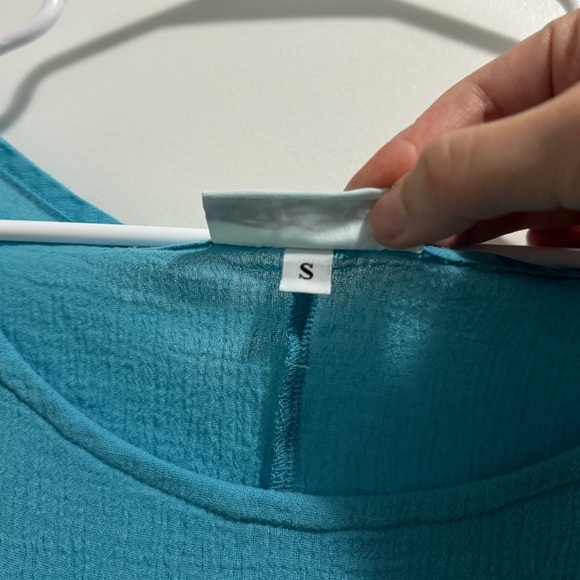 bryn Walker Blue Tank Top Flowy Sleeveless Blouse Size Small Lightweight Beach - Picture 6 of 6